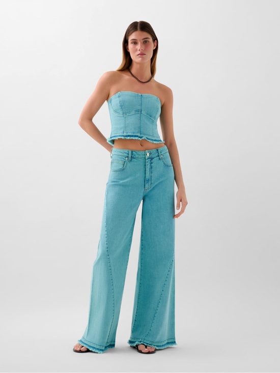Scalpers Denim - NWT Scalpers Culotte Ques Denim Matching Set Turquoise Wash size L